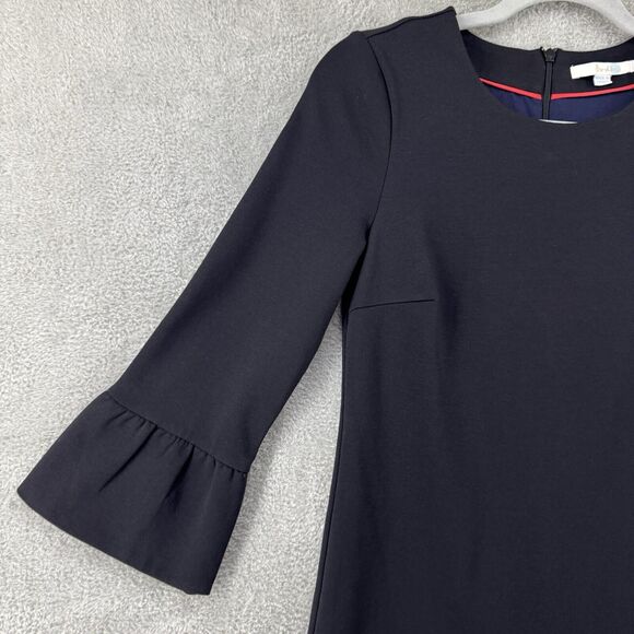 Boden Dress Womens 2R Black Ponte Stretch Sheath Crew Neck 3/4 Flutter Sleeve - Picture 5 of 16